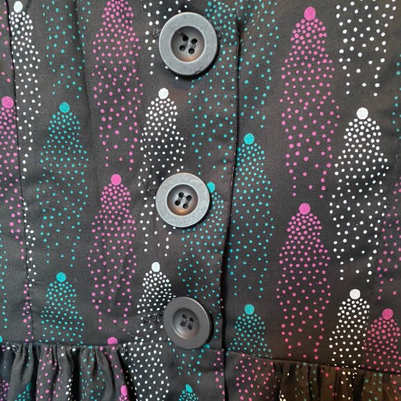 NWT Nooworks Small Sweet Pleats Comet Print dress - Picture 4 of 7